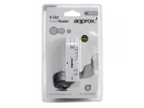 APPROX LEITOR CARTOES MINI CARD READER 4 SLOTS 2.0 WHITE