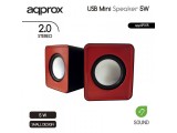 APPROX MINI-PORTABLE SPEAKER 5W 2.0 RED