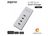 APPROX USB SMART CHARGER 4 PORTS 2.1/1.0 WHITE