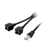 Separador UTP RJ45 de 1xRJ45 macho/2xRJ45 femea