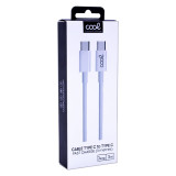 Cabo USB COOL Univ. TYPE-C a TYPE-C (3 metros) Branco 3 Amp