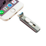 Pen Drive USB x64 GB COOL (3em1) Lightning/Type-C USB Cinza