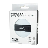 Pen Drive x USB 128 GB COOL (3em1) Lightning/Type-C/USB Preo
