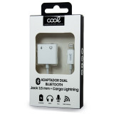 Adaptador 3,5mm c/conec. Bluetooth duplo+carga rapida COOL