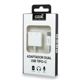 Adaptador Dual USB TYPE-C (Auscult.+carreg.) Digital Cool