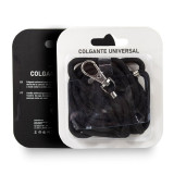 Cordao suspenso univ.COOL c/cartao de smartphone Preto
