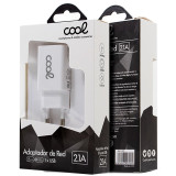 Carregador de rede 1xUSB COOL 5v 2,1 amperes branco