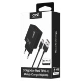 Carregador c/conector univ.tipo C 3Amp (car.rapido) COOL