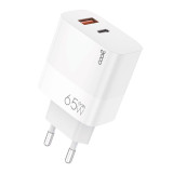 Carreg. COOL USB duplo universal + PD tipo-C+cabo (GaN 65W)
