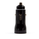 Carregador auto/isqueiro USB dupla univ.COOL preto 2,4 amp