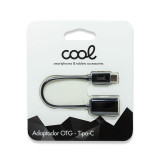 Cabo de entrada USB-A Femea - USB-C Macho COOL preto