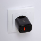 Carregador rapido (PD) duplo tipo C/USB COOL (20 W) preto