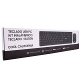 Kit sem fio USB c/teclado espanhol p/PC+rato COOL Califórnia
