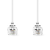 Cabo de telef. 2mts M/M RJ11 branco Nedis