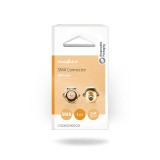 Ficha SMA femea 50 Ohms p/cabo 2,55mm metal ouro Nedis (un)