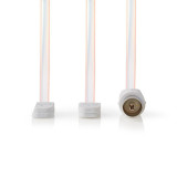 Antena FM fita 50 Ohm c/ficha RF macho 1.90mts branco Nedis