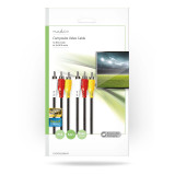 Cabo de video composto 3xRCA/3xRCA m/m 5mts preto Nedis