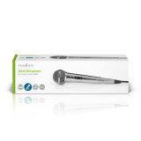 Microfone c/fio 5mts 80Hz-13kHz|600 Ohms|-72dB prata Nedis