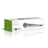 Microfone c/fio 5mts 80Hz-13kHz|600 Ohms|-72dB prata Nedis