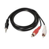 Cabo st Jack macho 3,5 mm/ - 2x RCA macho 1,5 m/preto