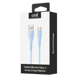 Cabo USB COOL Silicone Universal Tipo-C Azul Céu (1 metro)