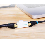 Adaptador Conector RJ45Femea/Cat5 UTP/ RJ45 Femea branco