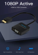 Conversor Vention HDMI Macho p/VGA Femea c/3.5mm 15cm