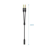 Cabo st Aisens 1xjack 3.5 fem./2xjack 3.5mm macho 25cm  pret