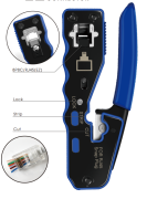 Alicate comp.passante p/RJ45/RJ11/ RJ12,Cat 5 e 6