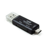 Leitor cartao mem.univ. COOL 3 em 1 (tipo C/Micro USB/USB)