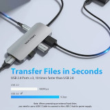 Leitor USB-C 1xHDMI/3xUSB/1xUSB-C 1xLeitor Cartao