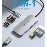 Leitor USB-C 1xHDMI/3xUSB/1xUSB-C 1xLeitor Cartao