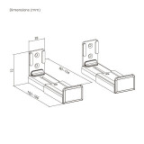 Suporte parede Aisens SPK02U-191 p/barra de som/até 15 kg