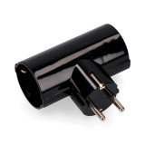 FICHA-DUPLA-F-TYPE-2P+E,-BAKELITE-PRETO-T-TL-16A-250V