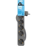 Extensao Philips c/interruptor/5 tomadas 1.5mts cinza