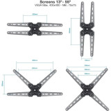 Suporte TV extens./girat./inclin./TooQ 13