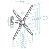 Suporte TV extens./girat./inclin./TooQ 13