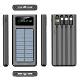 PowerBank Univ.10.000 mAh+Painel Solar COOL 4 conex. Preto