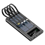PowerBank Univ.10.000 mAh+Painel Solar COOL 4 conex. Preto
