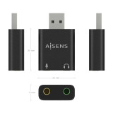 Placa de som Aisens A106-0768/USB macho A-2x 3,5 jack fêmea
