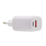 Carregador (PD) Dual Type-C / USB COOL (20W) Branco