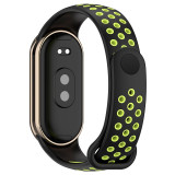 Correia COOL p/Xiaomi Smart Band 8/9/10 Sport Preto-Verde