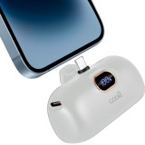 Bateria externa portátil de 5.000 mAh,formato cápsula branca