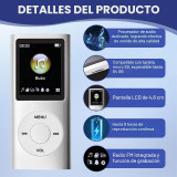 Leitor MP3 MP4 com auriculares portátil
