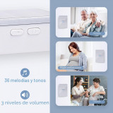 Campainha s/fios c/2 receptores, campainha de porta