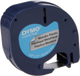 Fita DYMO LT 91208 metalizada [Preto s/prateado]-12mm x 4mm
