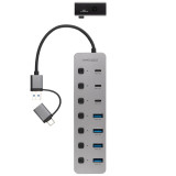 Hub Nanocabo USB-C 4xUSB/ 3xUSB Tipo-C/ 1xUSB Usb-C PD