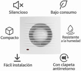 Extrator Bilake casa de banho 100 mm, alimentação 12V