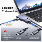 Cabo USB-C macho p/DisplayPort femea de 1,4 (+ USB-C femea)