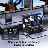 Cabo USB-C macho p/DisplayPort femea de 1,4 (+ USB-C femea)